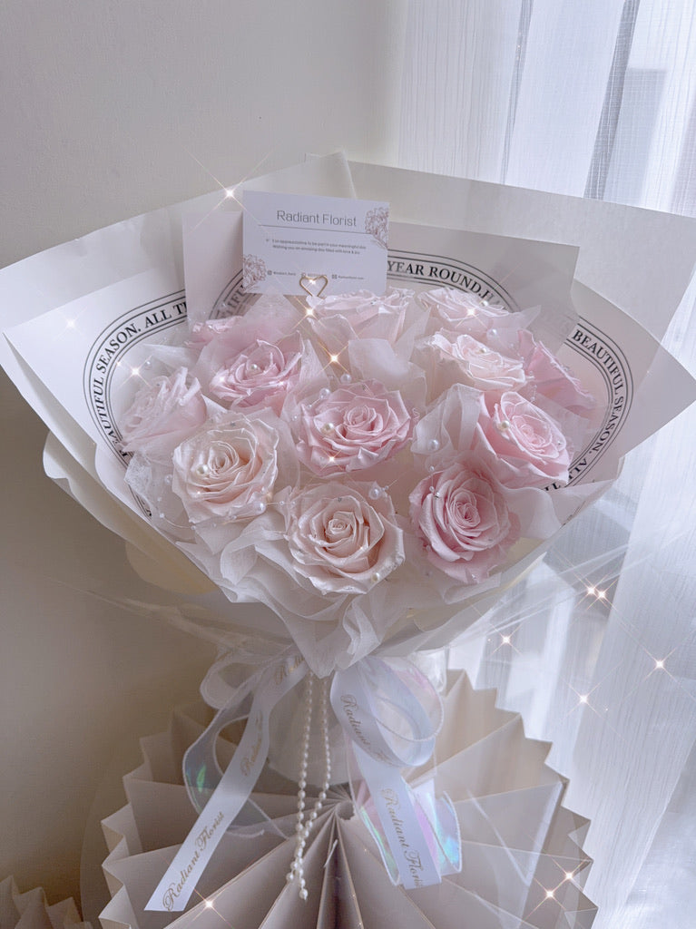 Urban Floral 永生花束 珠光粉玫瑰