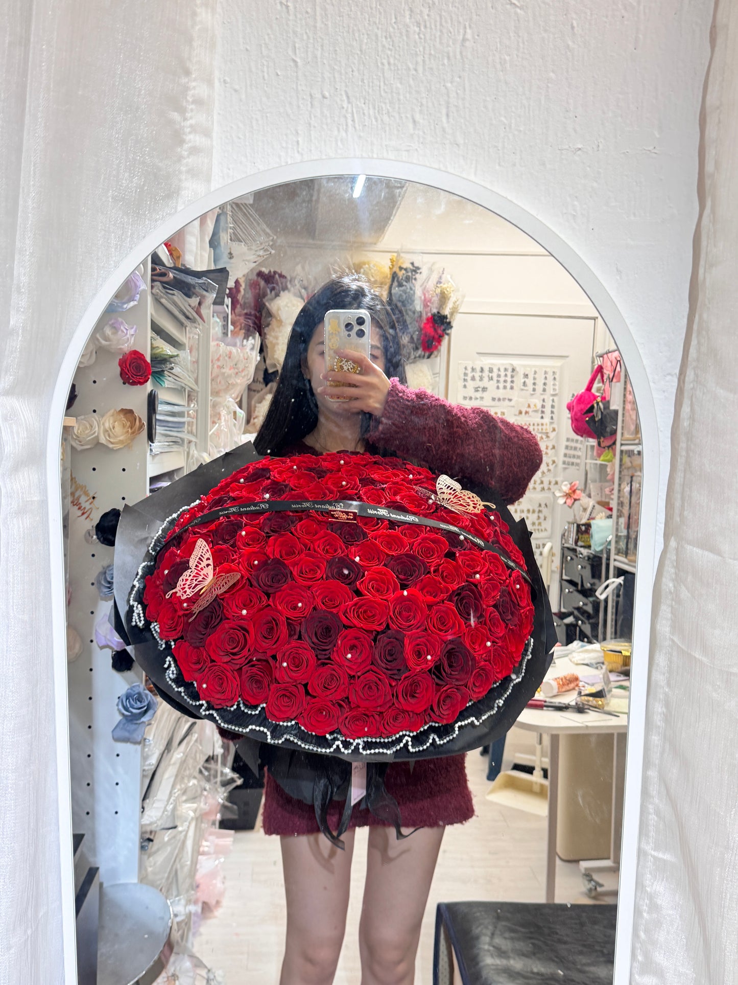 In bloom 求婚永生花束 拼色紅玫瑰