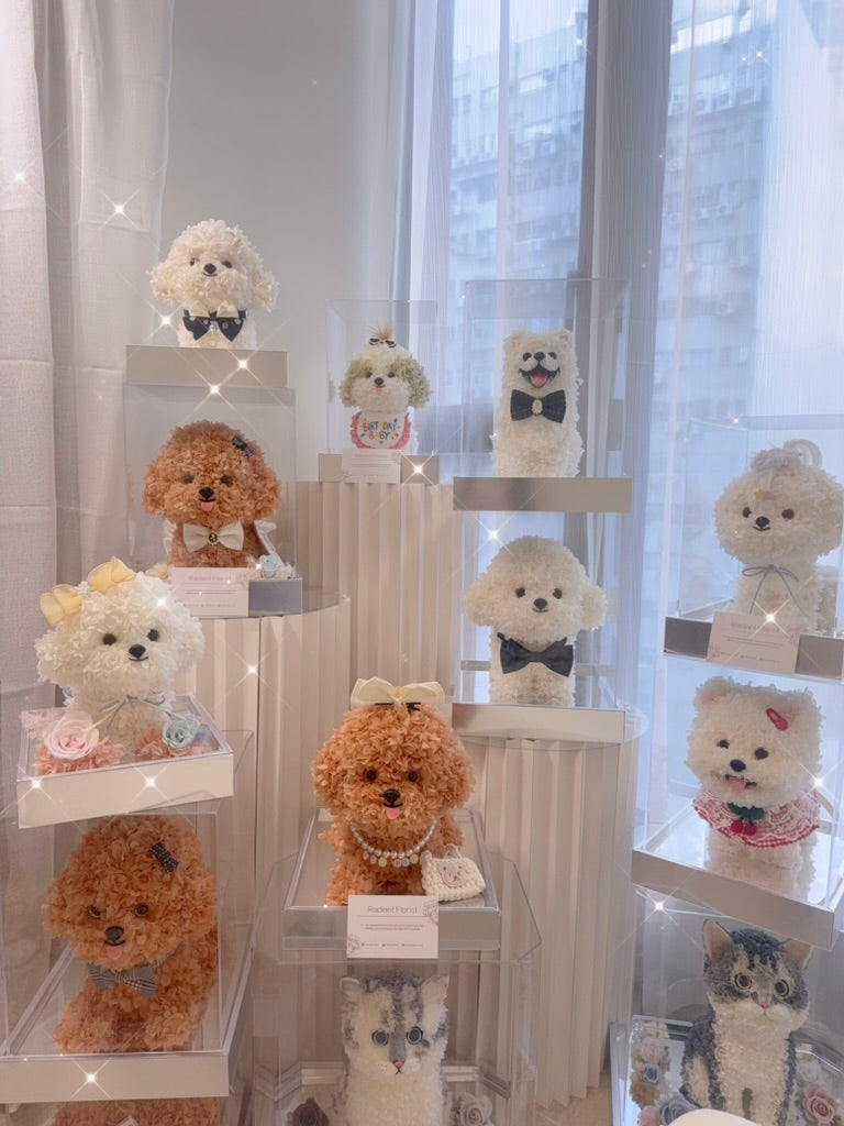 Poodle造型永生花擺設