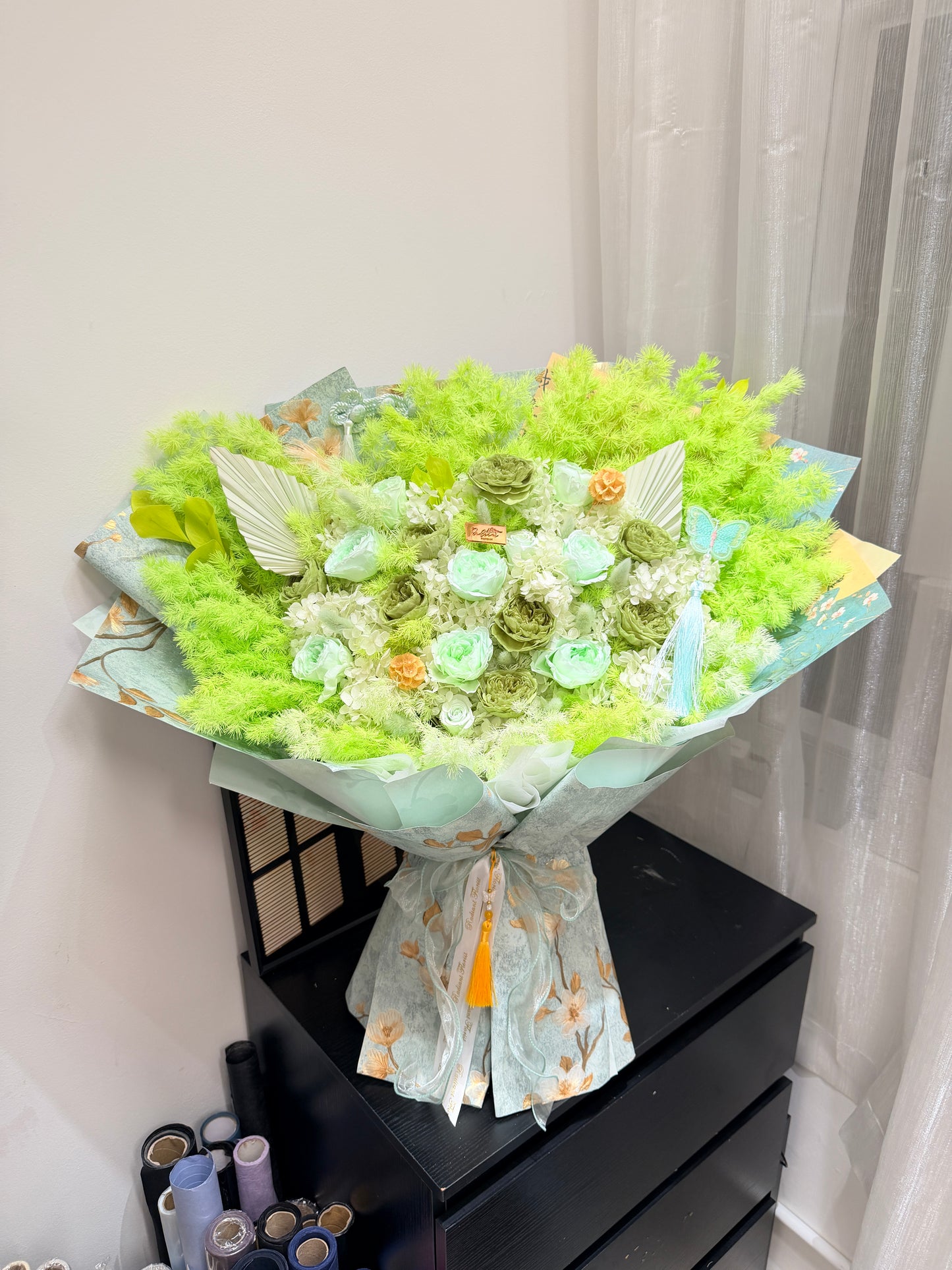 Blooming Love 永生花束 綠色 訂製款