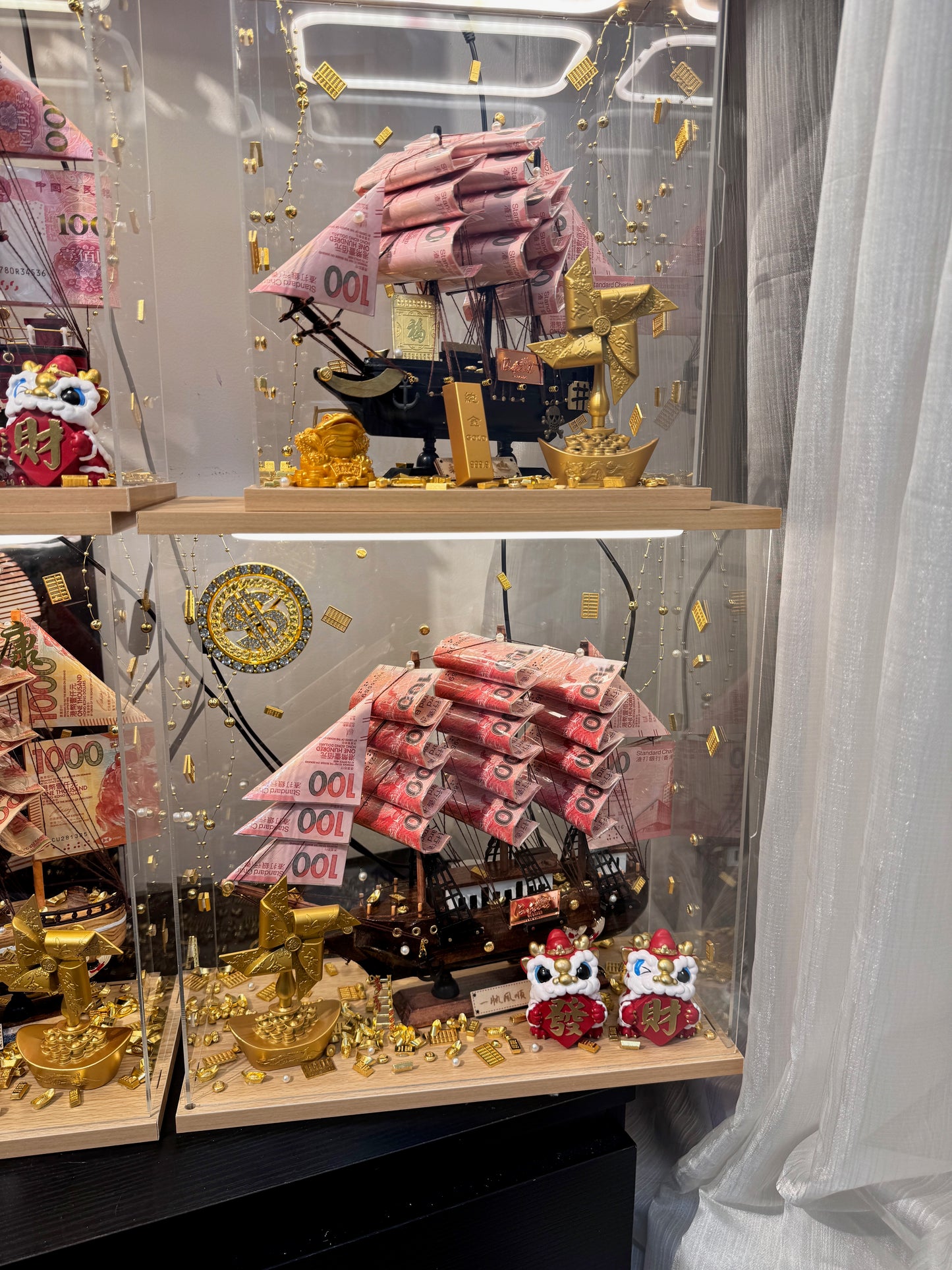 🎁燈箱款 帆船永生花鈔票禮盒|大Size 深啡色