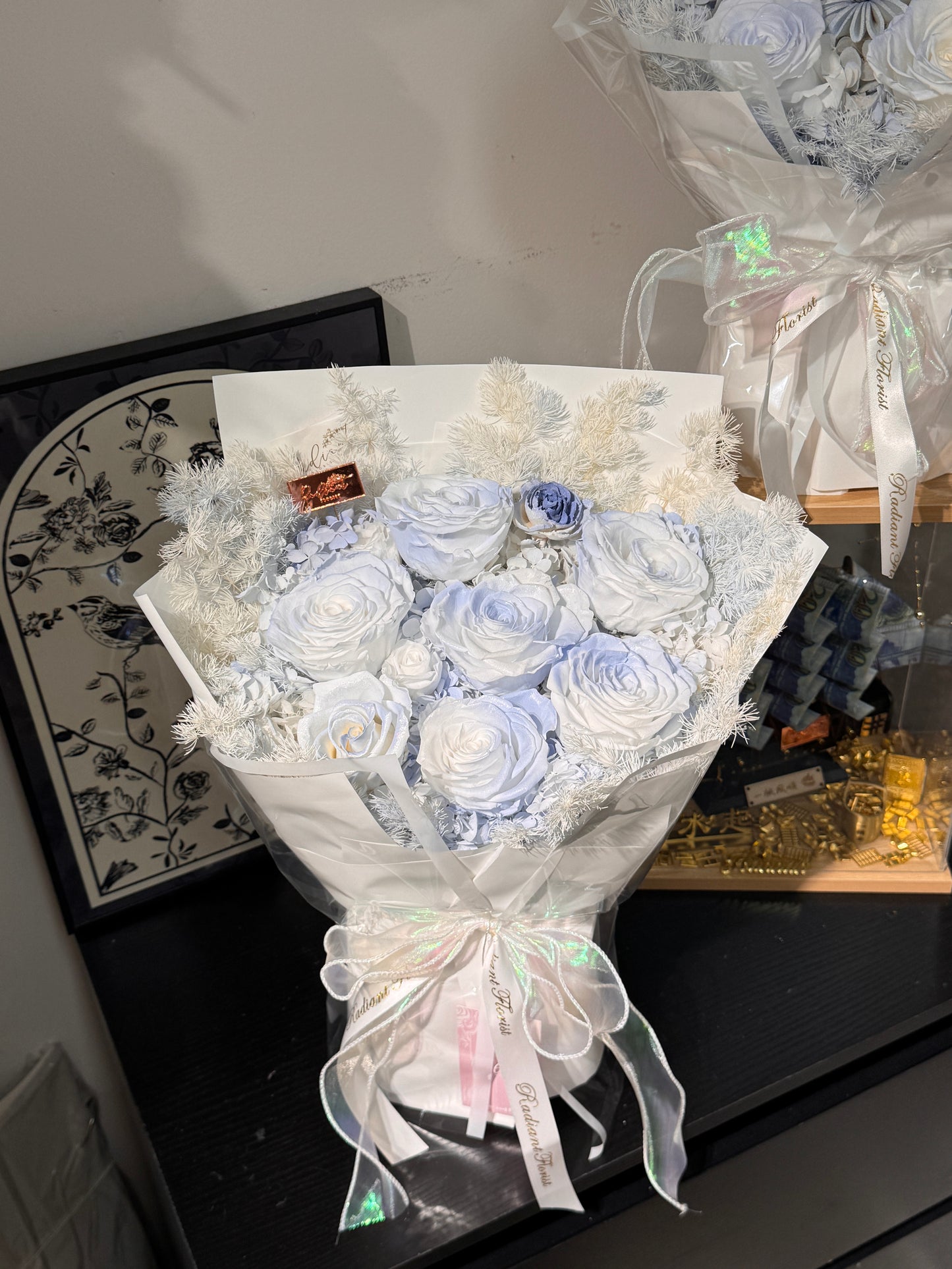❤️ White Dream 永生花束 冰月藍