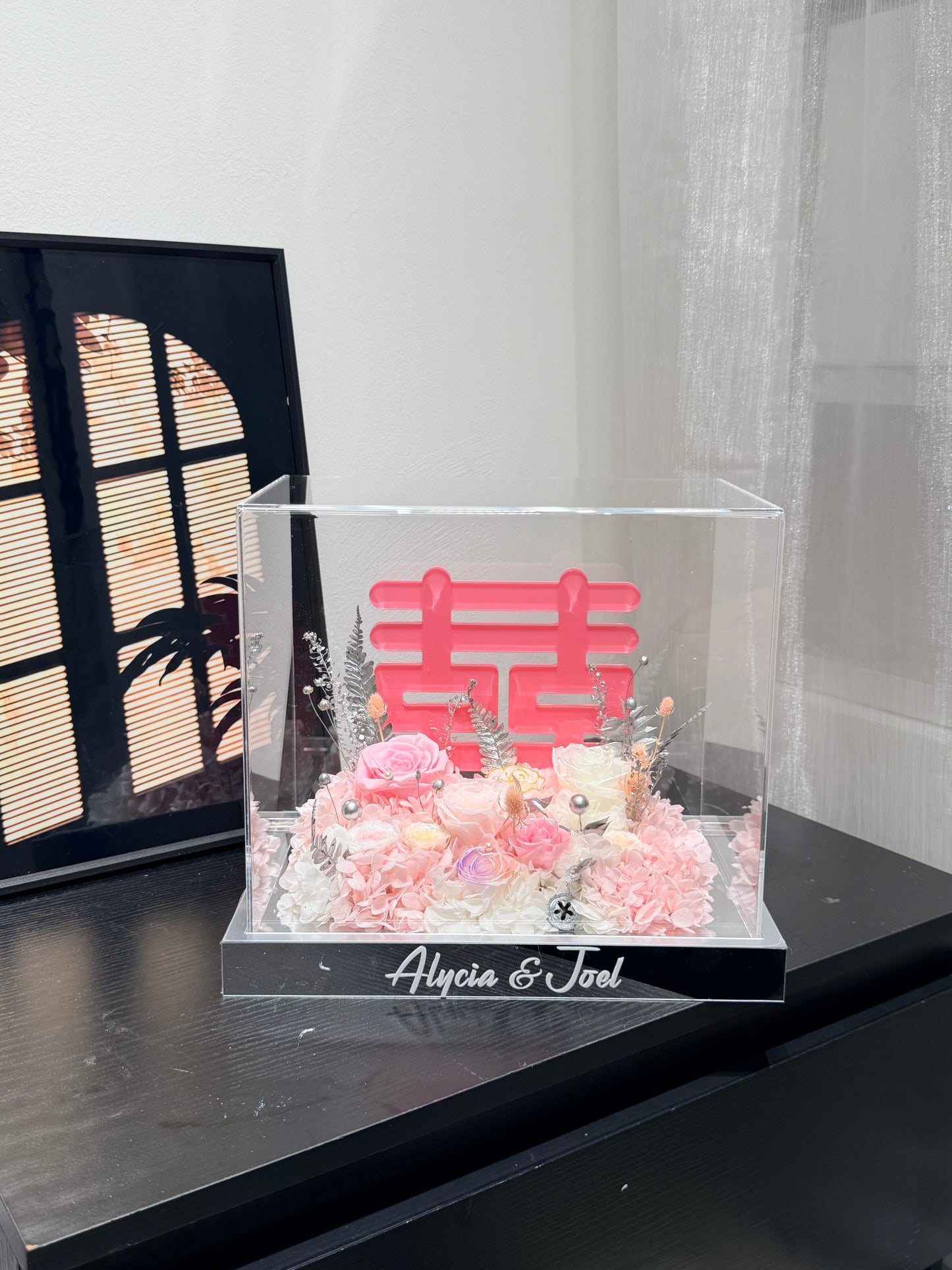 囍字婚禮永生花禮盒