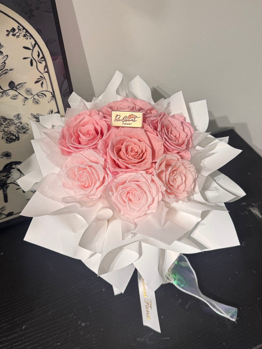 Romantic 永生花束 雙拼粉色