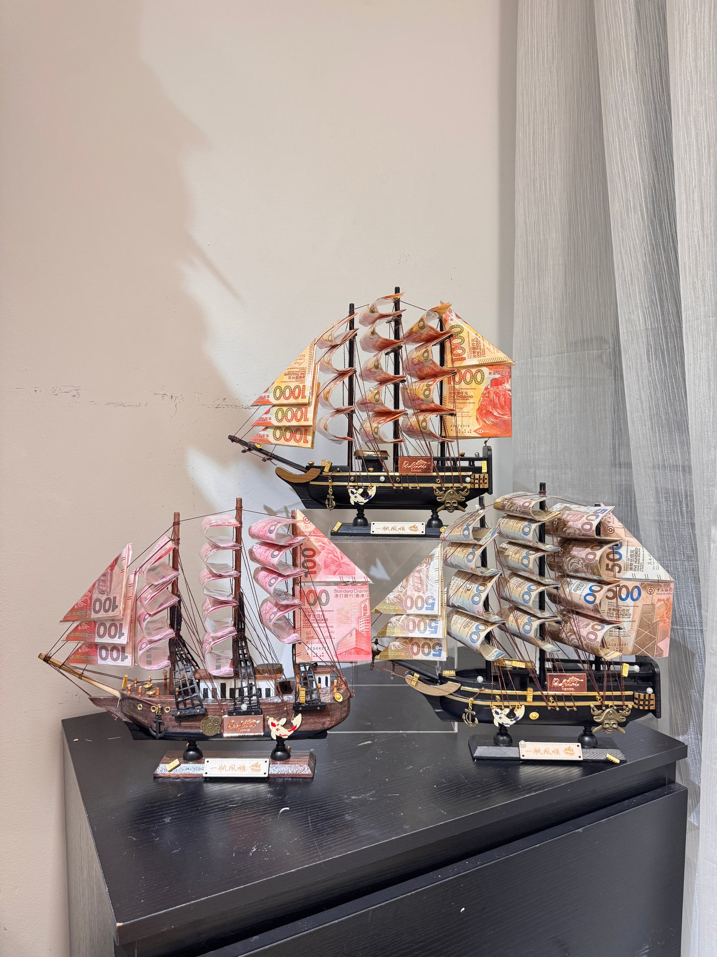 普通款| 順風順水永生花鈔票帆船禮盒🎁單面花花款