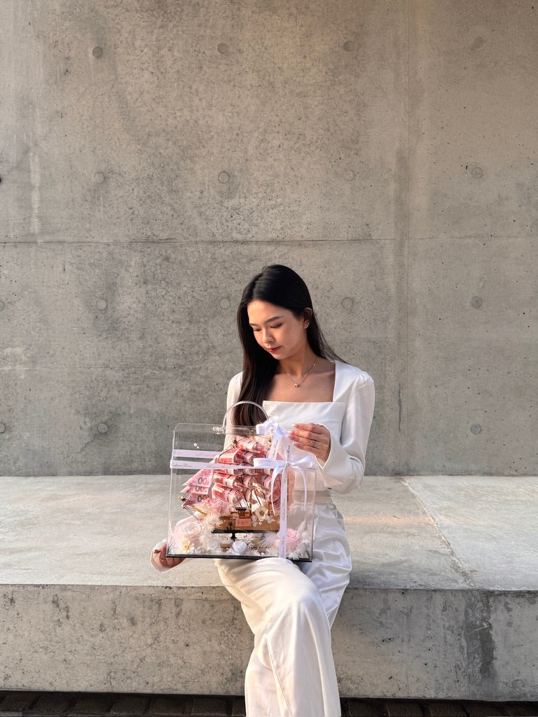 普通款| 順風順水永生花鈔票帆船禮盒🎁單面花花款