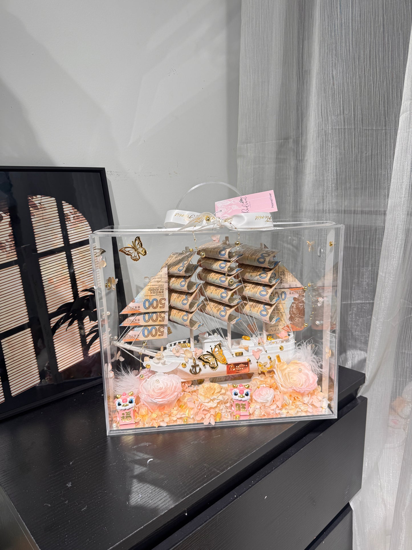 情人節款💕順風順水永生花鈔票帆船禮盒🎁適合女生