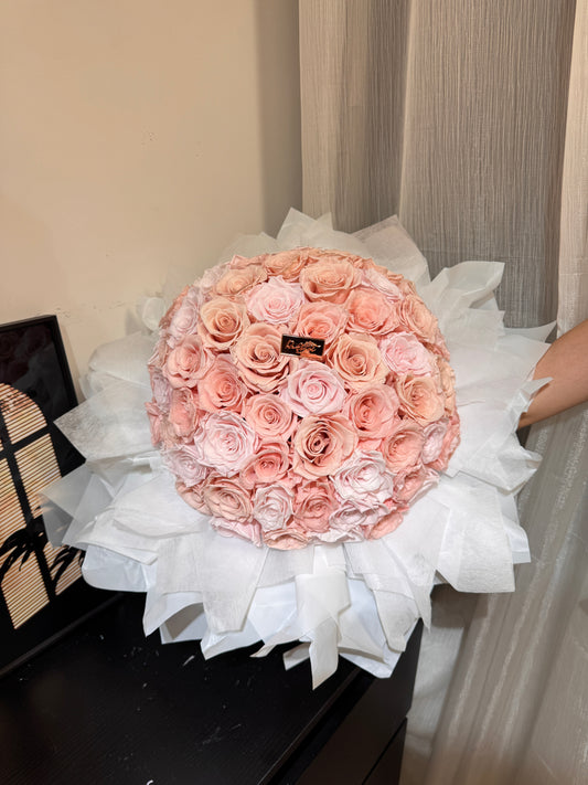 Romantic 永生花束 粉紅撞色