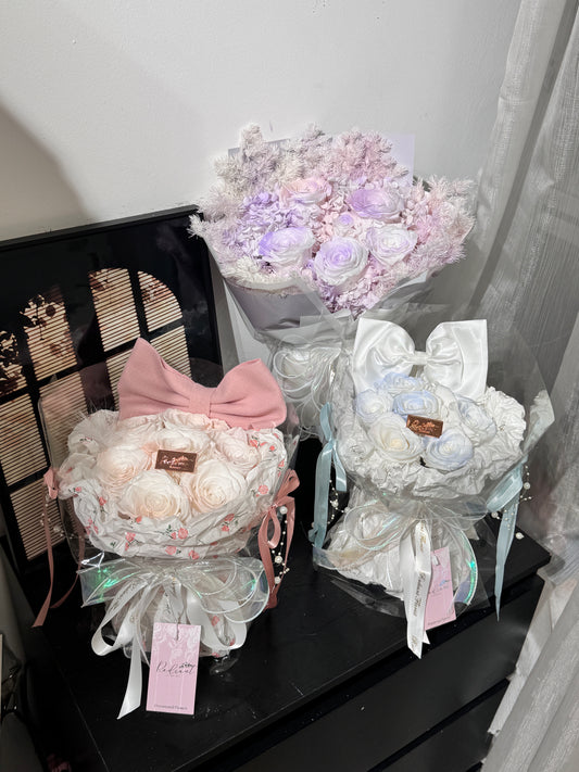 現貨❤️ White Dream 永生花束 紫銀色