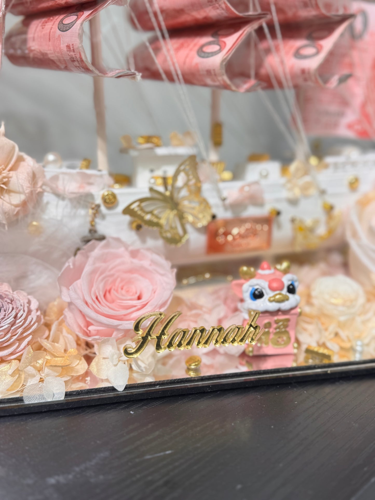 順風順水永生花鈔票帆船禮盒🎁雙面花花款｜適合女生